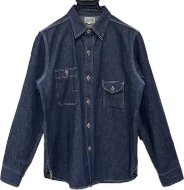 JELADO 메탈 버튼 인디고 다크 네이비 데님 워크 셔츠 M
