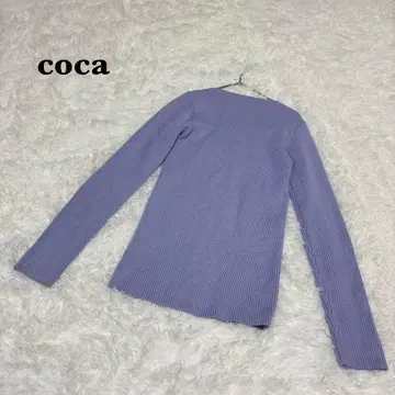 [어댑트 리테일링] 긴팔 리브 니트 보드넥 퍼플 가을/겨울 스웨터