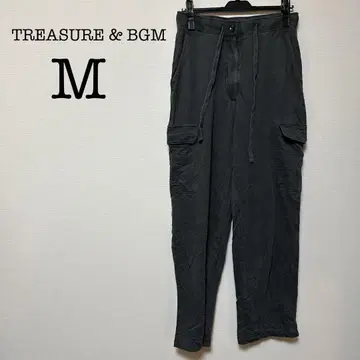 TREASURE & BGM [ M ] 블랙 카고 팬츠 캐주얼 심플
