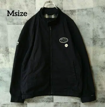 PAPAS 파파스 해링턴 자켓 Msize 와펜 로고 블루종