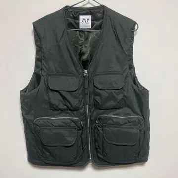 ZARA 다크 그레이 나일론 베스트 L-XL