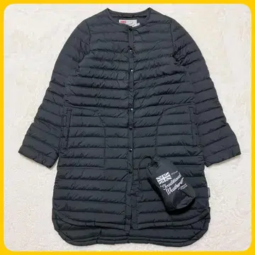 새상품급 트래디셔널 웨더웨어 34 블랙 다운 코트 아클리 롱