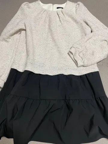 트위드 튜닉 블라우스 Tobechic