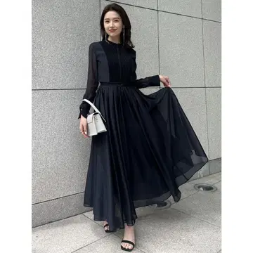 anuans 시어 도킹 핀턱 부잠 원피스