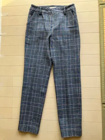 B-Three 믹스 체크 테이퍼드 팬츠