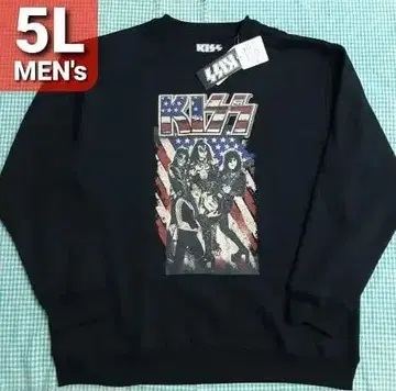 [ KISS ] 빈티지풍 맨투맨 트레이닝복 5L 성조기 키스 키스