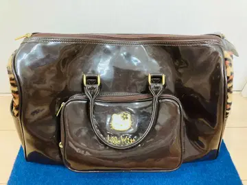 헬로키티 레오파드 무늬 보스턴 백 에나멜 산리오 레트로 카오하나