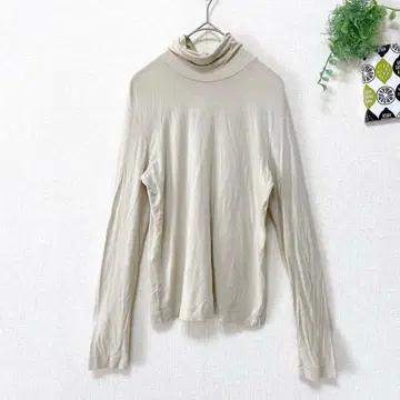 [데비지오] 하이넥 티셔츠 M 상당 긴팔 얇은 소재 부드러운 성숙 캐주얼