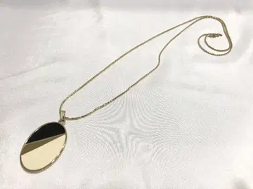 모네 monet 롱 목걸이 타원형 플레이트 GP 골드 계열