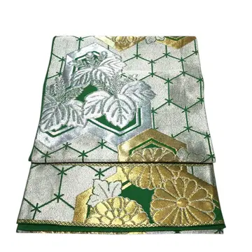 그린 컬러의 럭셔리 후쿠로 오비 기모노 오비 일본 의류 예복 육통