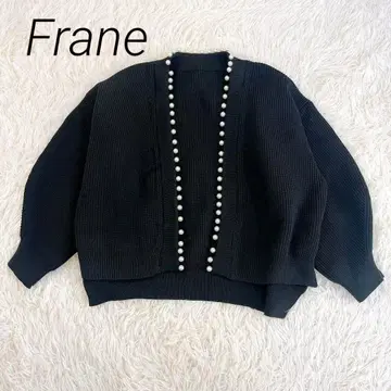 택 포함 새상품 Frane 펄 니트 가디건 손세탁 가능 블랙 M~L