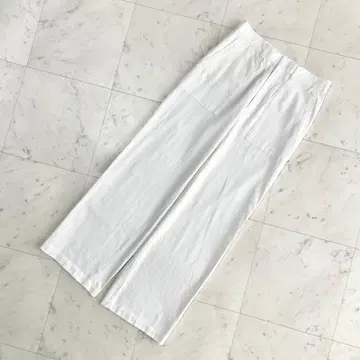 새상품 23구 슬라브 트윌 스트레치 베이커 팬츠 린넨 화이트 40