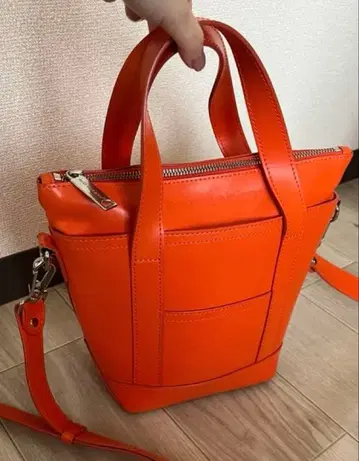 마리메꼬 오렌지 가죽 숄더백 핸드백