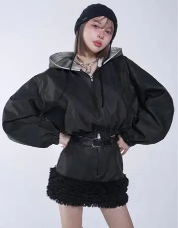 Darich 스웨트 후드 가죽 자켓