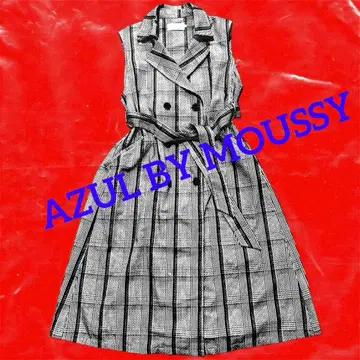 AZUL BY MOUSSY 아즐 체크 무늬 트렌치 롱베스트