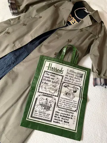 Harrods 해롯 비닐 코팅 토트백