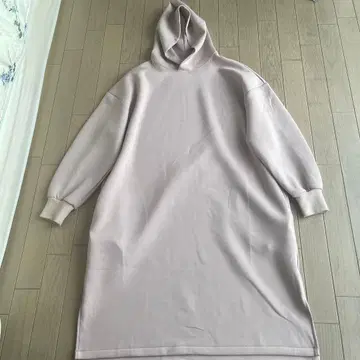 MANON 후드 부착 롱 원피스 핑크 베이지