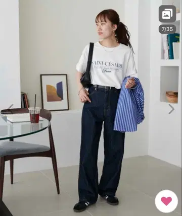 discoat US 코튼 데님 스트레이트 팬츠