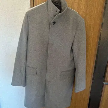 그레이 체스터 코트 스탠드 카라