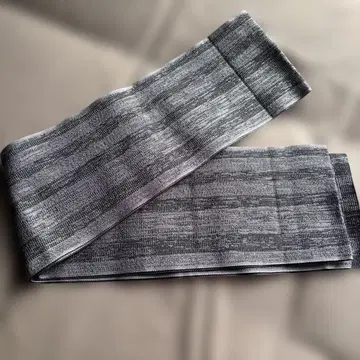 352 x 16.5cm 시크한 그레이 x 블랙 경량 스트라이프 오비