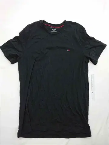 타미힐피거 로고 자수 크루넥 T셔츠 블랙 계열 L 사이즈