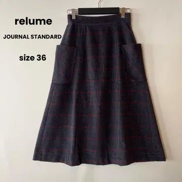 relume JOURNAL STANDARD 포켓 체크 무늬 스커트
