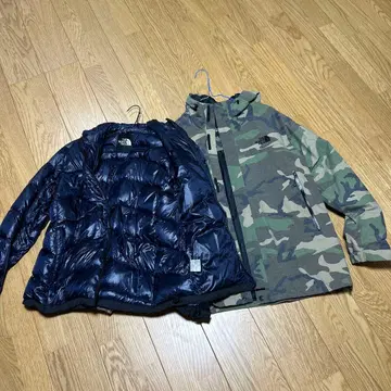 THE NORTH FACE 다운 자켓 L 카모 패턴 네이비