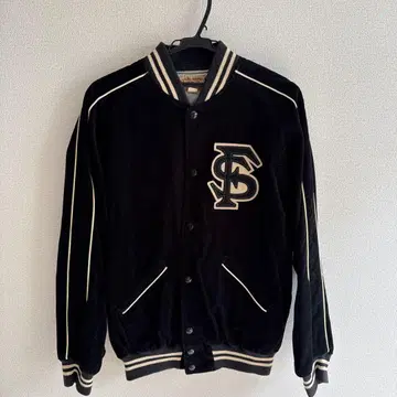 Whitesville 블랙 바시티 자켓 38