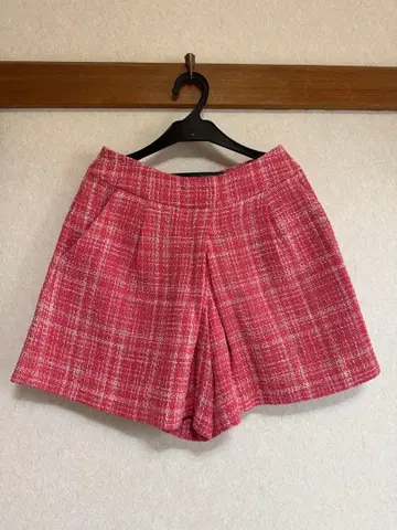 g-de 핑크 트위드 숏팬츠