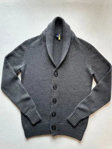 [ 새상품급 클리닝 완료 ] DRUMOHR 미디엄 그레이 숄 가디건 44