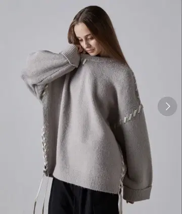 클레일 핸드 스티치 사이드 레이스 니트 그레이 XS 사이즈