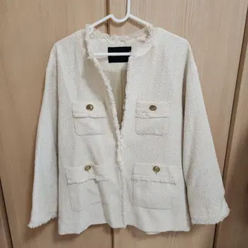 트위드 자켓 36 화이트