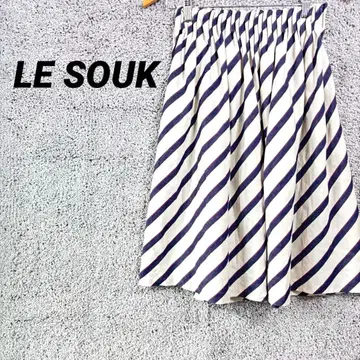 3285 루스 루 SOUK 무릎 기장 스커트 미디 기장 스트라이프 심플