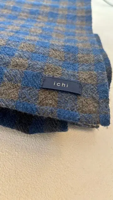 파랑과 브라운 체크 울 원단