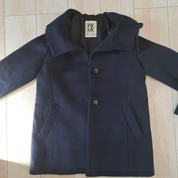 MICHEL KLEIN 네이비 울 코트 후드 부착
