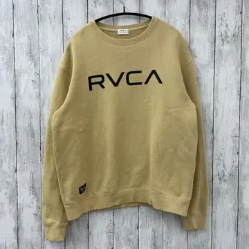[ RVCA ] 루카 빅 로고 프린트 맨투맨 크림색