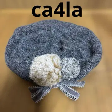 카시라 ca4la 니트 베레모 폼폼 포함 리본