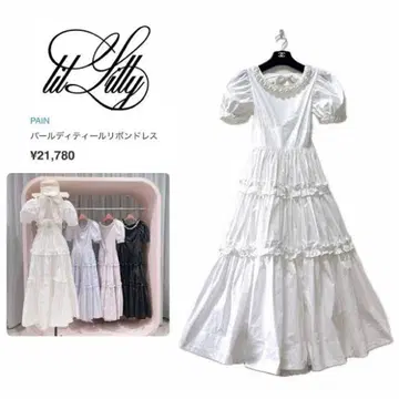 PAIN 펄 디테일 리본 드레스