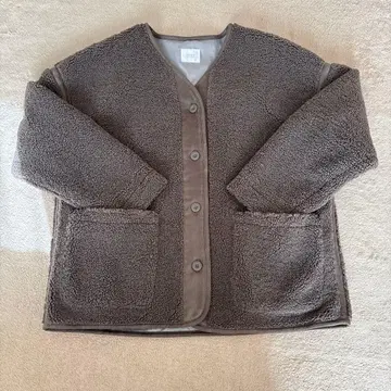 새상품급 LAWRYS FARM 보아 자켓 브라운 프리 사이즈 복슬복슬