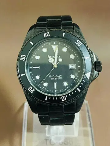 TIMEX INDIGLO 블랙 손목시계