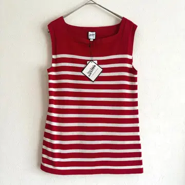 새상품 Jean Paul GAULTIER 스퀘어 넥 탱크탑 보더
