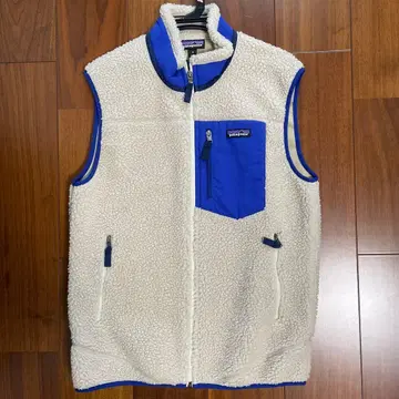 patagonia 플리스 베스트 M 사이즈 아이보리/블루