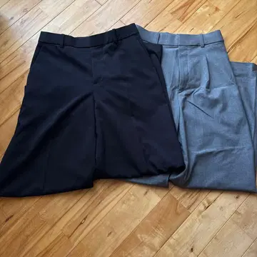UNIQLO 와이드 팬츠 블랙 그레이 2세트