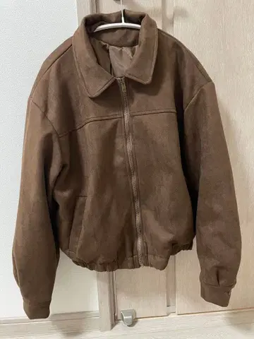 nugu 스웨이드 슬릿 블루종 점퍼 스웨이드 브라운