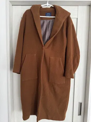 FREE'S MART 후드 부착 브라운 롱 코트