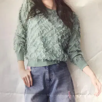 DAMA collection 니트 프린지 S~M 라이트 그린