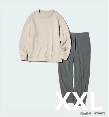 미사용 새상품 UNIQLO 니트 플리스 세트 남성용 파자마 XXL