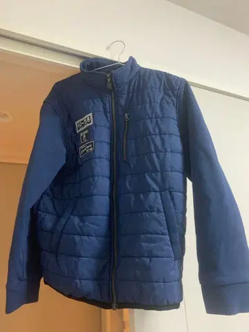 허시파피 네이비 퀼팅 자켓 패치 포함