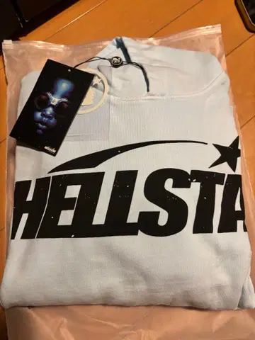 HELLSTAR 후드 부착 후드티 라이트 블루