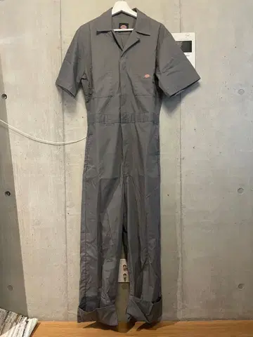Dickies 차콜 그레이 오버롤 반팔